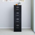 Staples 4-Drawer Vertical File Cabinet, Letter Size Documents, Lockable, 25" D x 15" W x 51.97" H, Black - Image 3