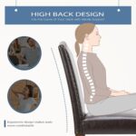 DUMOS Dining Chairs Set of 6, Moden PU Leather Kitchen Table Chairs with Wooden Legs and Padded Seat for Dining Room/Kitchen/Living Room/Restaurant, Brown - Image 5