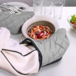 ARCLIBER Oven Mitts 1 Pair of Quilted Lining,Heat Resistant Kitchen Gloves,Classic Flame Oven Mitt Set,Grey 13 Inches - Image 4