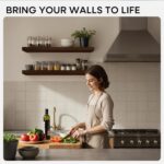 Homeforia 24inch Walnut Floating Shelves for Wall, High End Solid Real Wood 24in Floating Shelf for Bathroom, Dark Brown 24 inch Long Floating Shelves, Heavy Duty Bracket, 24 X 6.5 X 1.75 in, Set of 2 - Image 3