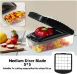 Vegetable Chopper, Food Choppers, Onion Chopper, Veggie Choppers, Onion Dicer, Potato Dicer Cuber with Container, Onion Dicer & Vegetable Dicer (Black) - Image 5