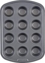 GoodCook Everyday Nonstick Steel Mini Muffin Pan , 12 cup, Gray - Image 3