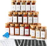 DWTS DANWEITESI 36 Pcs Glass Spice Jars - 4oz With Bamboo Lids, Empty Bottles With Labels, Kitchen Spice Jars With Shaker Lids - Image 2