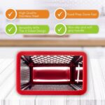 Spring Chef Professional Red 10" Parmesan Cheese Grater With Container, Stainless Steel & Soft Grip Handle, 4 Sided Kitchen Carrot Shredder, Handheld Box Grater for Potato, Veggie, Ginger, Hashbrown - Image 6