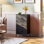 AODK Dresser for Bedroom Nightstand Small Dressers Chest of Drawers End Table for Living Room, Closet Dresser with 3 Storage Drawers Organizer Clothes, Black - Image 6