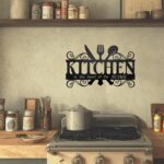 Metal Kitchen Wall Decor,Kitchen Signs Decoraions For Wall,Rustic Kitchen Decor Sign,Country Farmhouse Decoration for Kitchen or Dining Room,13.8x8.8 Inches (Black),BiaGift1126-2 - Image 6