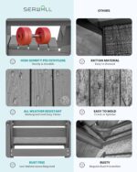 SERWALL 8-Piece Patio Dining Sets with 15FT Double Side Patio Umbrella, Outdoor HDPE Dining Furniture Set with Umbrella Hole Cut-Out Table and 6 Chairs, Gray（Umbreall Base not Included） - Image 7