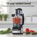 Hamilton Beach Stack & Snap Food Processor and Vegetable Chopper, BPA Free, Stainless Steel Blades, 12 Cup Bowl, 2-Speed 450 Watt Motor, Black (70725A) - Image 4