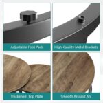 Smuxee Nesting Coffee Table Set of 2, 23.6" Round Coffee Table Wood Grain Top with Adjustable Non-Slip Feet, Industrial End Table Side Tables for Living Room Bedroom Balcony Yard - Image 5