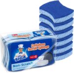 MR.SIGA Non-Scratch Cellulose Scrub Sponge, Dual-Sided Dishwashing Sponge for Kitchen, 12 Pack - Image 2