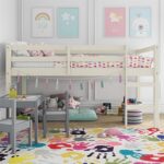 DHP Milton Twin Loft Bed, White, Traditional Small Space Junior Size, Horizontal Paneling, Sturdy Wood Construction - Image 3