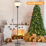 Floor Lamp, LED Standing Lamps with White Plastic Shade, Black Modern Torchiere Floor Lamp, Tall Lamps for Living Room Dorm, Bulb not Included - Image 6