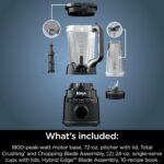 Ninja Detect Power Blender Pro + Personal Single-Serve, BlendSense Technology, For-Smoothies, Food and More, Compact Kitchen Countertop, 1800 P-Watts, 72 oz. Pitcher, (2) 24 oz. Cups, Black, TB301 - Image 14