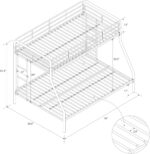 DHP Dusty Metal Bunk Bed Frame, Twin-Over-Full for Kids, Teens, Adults, Angled Ladder, Guardrail, No Boxspring, Small Spaces, Silver - Image 10