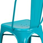 EMMA + OLIVER Commercial Grade Teal-Blue Metal Indoor-Outdoor Stackable Chair - Image 9
