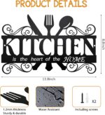 Metal Kitchen Wall Decor,Kitchen Signs Decoraions For Wall,Rustic Kitchen Decor Sign,Country Farmhouse Decoration for Kitchen or Dining Room,13.8x8.8 Inches (Black),BiaGift1126-2 - Image 3