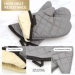ARCLIBER Oven Mitts 1 Pair of Quilted Lining,Heat Resistant Kitchen Gloves,Classic Flame Oven Mitt Set,Grey 13 Inches - Image 7