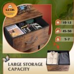 WLIVE Fabric Dresser for Bedroom, 5-Drawer Tall Dressers, Storage Organizer with Fabric Bins, Wood Top, Sturdy Steel Frame, Chest of Drawers for Closet, Hallway, Rustic Brown Wood Grain Print - Image 6