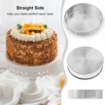 8 Inch Round Cake Pans Set of 2, Nonstick Stainless Steel Baking Pans Set with 100PCS Parchment Papers, Durable Birthday Christmas Circle Layer Cake Pans, Cake Pans Sets for Baking, Dishwasher Safe - Image 7