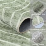 5x7 Sage Green Modern Abstract Area Rugs for Living Room, Washable Rugs for Nursery Bedroom, Non-Slip Minimalist Neutral Wave Striped Rugs for Playroom Boys, Throw Accent Rug Carpet for Dining Room - Image 8