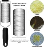Cheese Zester Grater Handheld with Handle-Lemon Citrus Zester Tool Graters for Kitchen Stainless Steel Salad Spinner Cake Decorating Supplies,Perfect Kitchen Gadgets Zucchini Nutmeg Ginger Peeler - Image 5