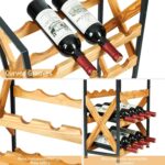 20 Bottle Wine Rack Freestanding Floor with Wood Top,Wobble-Free 5 Tier Wine Display Storage Stand Shelf,Stackable Modular Wine Bottle Holder Rack for Kitchen,Cellar,Living Room - Image 7