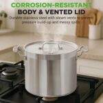 NutriChef 16-Quart Stainless Steel Stockpot - 18/8 Food Grade Heavy Duty Large Stock Pot for Stew, Simmering, Soup, Includes Lid, Dishwasher Safe, Works w/Induction, Ceramic & Halogen Cooktops - Image 6