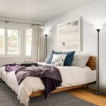 Floor Lamp, LED Standing Lamps with White Plastic Shade, Black Modern Torchiere Floor Lamp, Tall Lamps for Living Room Dorm, Bulb not Included - Image 9