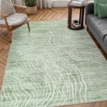 5x7 Sage Green Modern Abstract Area Rugs for Living Room, Washable Rugs for Nursery Bedroom, Non-Slip Minimalist Neutral Wave Striped Rugs for Playroom Boys, Throw Accent Rug Carpet for Dining Room - Image 2