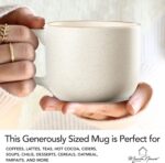 Maison Neuve Riverside Collection 4-Piece Mug Set - 19 Oz, Hand Crafted Ceramic Stoneware Mug Set, Modern Dining Mugs - Large & Multipurpose Shape Mugs, Microwave & Dishwasher Safe - Oxford White, - Image 4