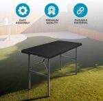 Simpli-Magic 4ft Portable Plastic Folding Table – 17% Thicker Than Others – Indoor & Outdoor Heavy-Duty Foldable Utility Table w/Handle for Party & Camping (Black) - Image 5