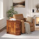 LITTLE TREE Wood End Table with 2 Drawers Sofa Side Table, No Assembly Required Vintage Slim Nightstand Bedside Table for Bedroom - Image 11