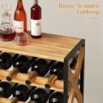 20 Bottle Wine Rack Freestanding Floor with Wood Top,Wobble-Free 5 Tier Wine Display Storage Stand Shelf,Stackable Modular Wine Bottle Holder Rack for Kitchen,Cellar,Living Room - Image 5