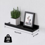 Floating Shelves Set of 6, Black Wall Shelves with Lip, Display Shelves for Wall Decor, Modern Picture Ledge for Living Room, Bedroom, Nursery, Bathroom, Pictures, Books, Plants- Black - Image 4