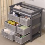 XJD Baby Changing Table with 6 Drawers Storage Station, Baby Changing Station Diaper Changing Station (Grey) - Image 2