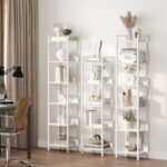 Bookshelf, 5-Tier Bookcase, Standing Book Shelf for Small Space, Storage Shelf Organizer, for Living Room, Bedroom, Study, Balcony, White BKBW5501 - Image 3