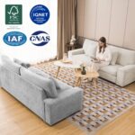 DOPEDIO Modern Loveseat Sofa for Living Room,Chenille Recliner, Removable Cover, Spring Cushions, Solid Wood Frame, Easy Assembly for Small Spaces (71.25inch，Beige) - Image 7