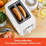 BELLA 2 Slice Toaster with Auto Shut Off - Extra Wide Slots & Removable Crumb Tray and Cancel, Defrost & Reheat Function - Toast Bread, Bagel & Waffle, White - Image 5