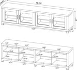 Coaster Home Furnishings - Sachin - Engineered Wood - 79-Inch TV Stand with Glass Doors, Adjustable Shelves - Living Room - Dark Pine - 736293 - Image 12