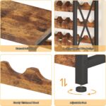 Homeiju 56-Bottle Wine Rack Freestanding Floor, Wooden Wine Storage Shelf, Stackable Wine Rack with Tabletop for Living Room,Kitchen or Wine Cellar - Image 7