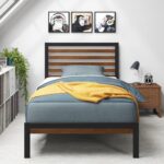 Zinus Kai Bamboo and Metal Platform Bed Frame with Headboard, No Box Spring Needed, Easy Assembly, Twin, Brown - Image 4