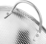 DLD Stainless Steel Micro-Perforated 5-Quart Colander - Professional Strainer with Heavy Duty Handles and Self-draining Solid Ring Base - Dishwasher Safe - Image 6
