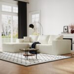 108" Cloud Modular Sectional Couch with L-Shape Chaise, Modern Sectional Sofa with Deep Seat Couch, Ultra Soft Knit Fabric Couches for Living Room, No Assembly Required, Left Facing Chaise (Beige) - Image 4