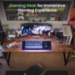 Huuger Computer Desk, 55 Inch Home Office Desk, Gaming Writing Work from Home Study Desk, Large Legroom, Sturdy Metal Frame, Modern Simple, Rustic Brown - Image 9