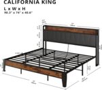 LIKIMIO California King Bed Frames, Storage Headboard with Charging Station, Solid and Stable, Noise Free, No Box Spring Needed, Easy Assembly - Image 3