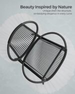 SONGMICS Patio Furniture Set 3 Pieces, Garden Bistro Set, Acapulco Chairs, Outdoor Seating, Side Table and 2 Chairs, Indoor and Outdoor Conversation Set, Balcony Porch, Ink Black UGGF021B01 - Image 10