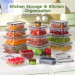 36-Piece Food Storage Containers with Lids(18 Container & 18 Lid), Plastic Food Containers for Pantry & Kitchen Storage and Organization, BPA-Free, Leak Proof, Reusable with Labels & Pen - Image 8