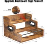 KLM Liquor Bottle Display Shelf, Coffee Syrup Rack Organizer, 3 Step Countertop Liquor Wine Rack, mini bar,liquor cabinet, Home Retro Bar Shelf Stand for Liquor Whiskey, Spirits - Image 5