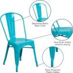 EMMA + OLIVER Commercial Grade Teal-Blue Metal Indoor-Outdoor Stackable Chair - Image 5