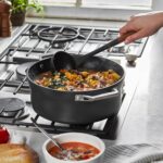 STAUB Soup Ladle, Perfect for Serving Hot Soup, Portion Batter for Pancakes, and Sauce Pasta, Durable BPA-Free Matte Black Silicone, Acacia Wood Handles, Safe for Nonstick Cooking Surfaces - Image 3